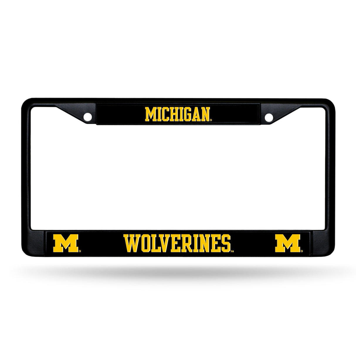Rico Industries NCAA Michigan Wolverines Chrome License Plate Frame with Plastic Inserts