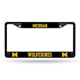 Rico Industries NCAA Michigan Wolverines Chrome License Plate Frame with Plastic Inserts