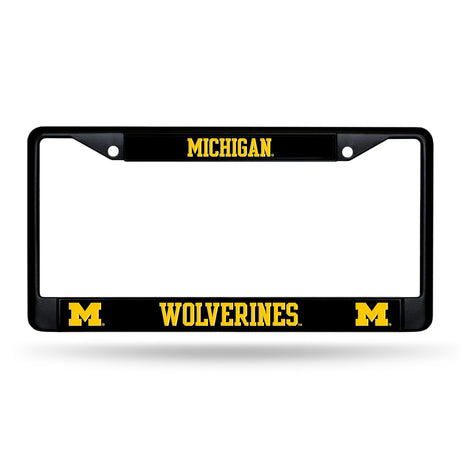 Rico Industries NCAA Michigan Wolverines Chrome License Plate Frame with Plastic Inserts