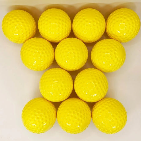 Markwort Pitching Machine Balls with Dimples - 9" Yellow - Dozen-2