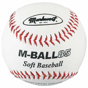 Markwort Soft 8.5" White Lightweight Baseball - Dozen