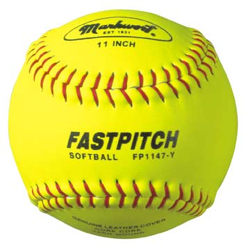 Markwort 11" Fast Pitch Leather Softball - Yellow