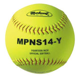 Markwort 14" Softball Synthetic Cover Yellow with Red Stitch