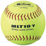 Markwort Leather Softball 10 Yellow with Red Stitching - Dozen