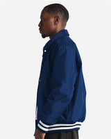 Shaka Wear Men's Collared Varsity Jacket-4