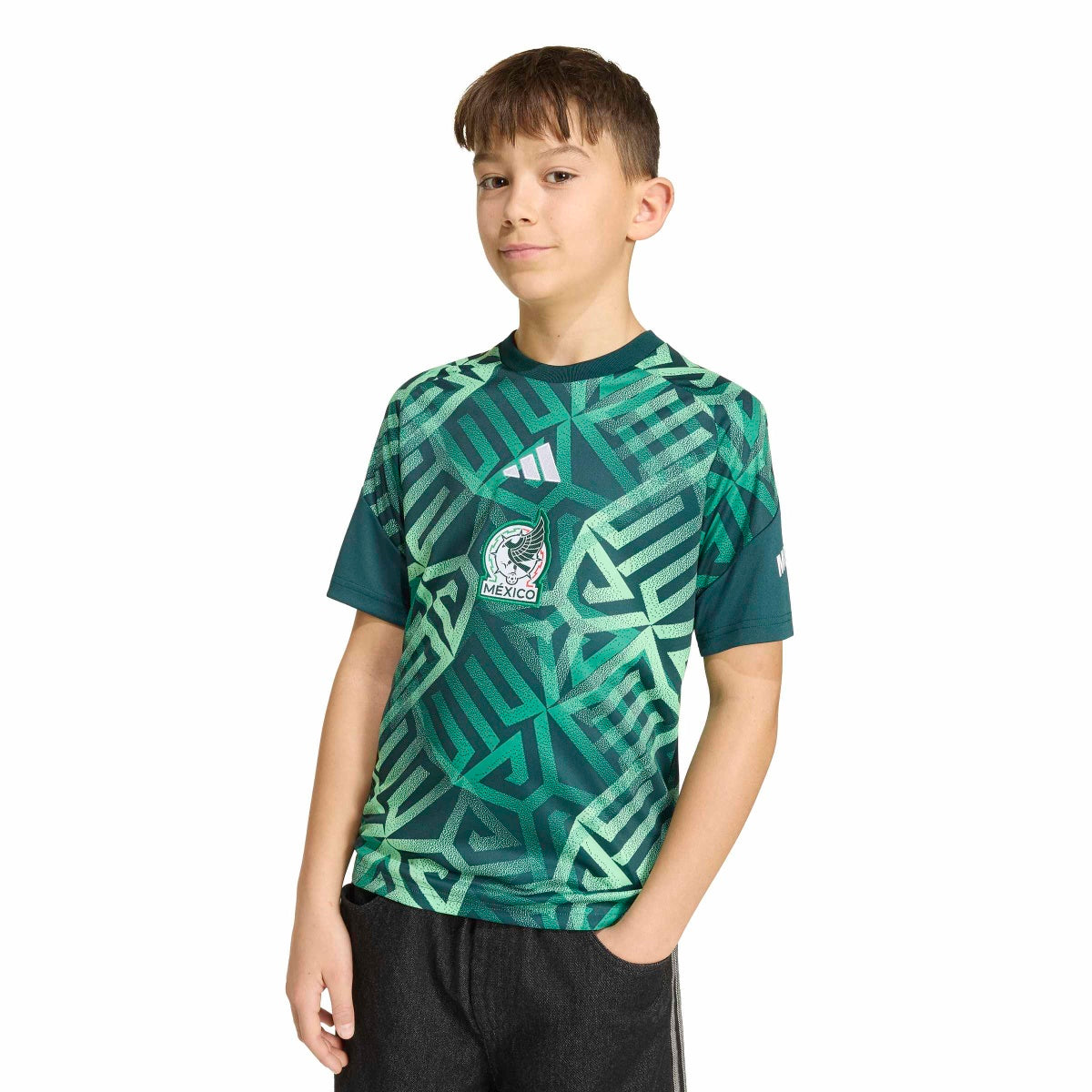 adidas Youth Mexico 26 Home Pre Match Jersey-3