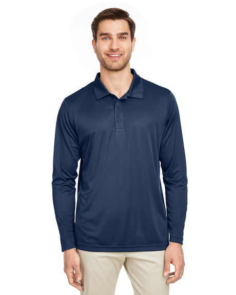 Team 365 Men's Zone Performance Long Sleeve Polo(Navy,L)