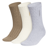 adidas Women's Athletic Cable Knit 3-Pack Crew-1