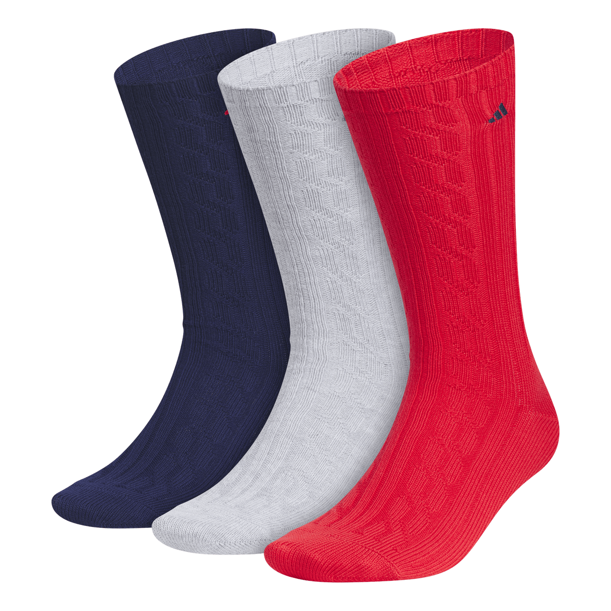 adidas Men's Athletic Cable Knit 3-Pack Crew-1