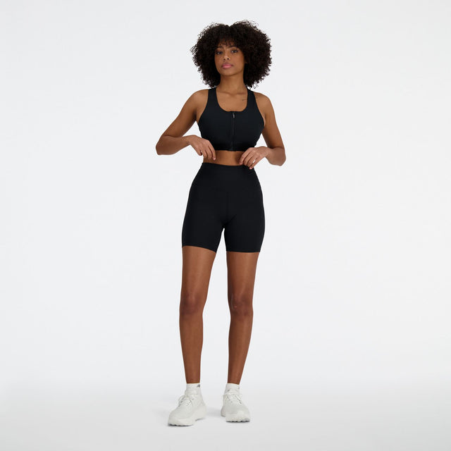 New Balance Women's Sleek Medium Support Pocket Zip Front Bra-1