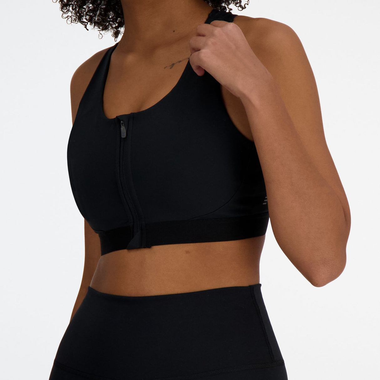 New Balance Women's Sleek Medium Support Pocket Zip Front Bra-6