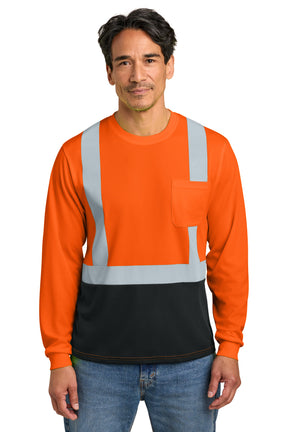 CornerStone Men's   ANSI 107 Class 2 Long Sleeve Mesh Blocked Tee CS207