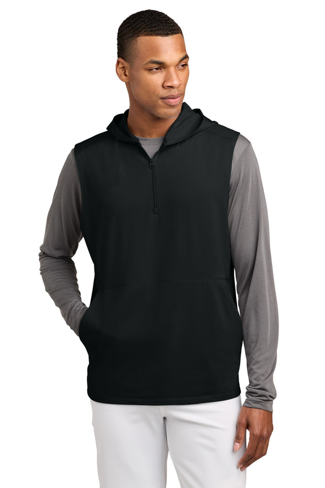 Sport-Tek Men's   Sport-Wick   Stretch Sleeveless Hooded 1/4-Zip ST858