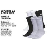adidas Women's Superlite 3.0 6-Pack Crew-2