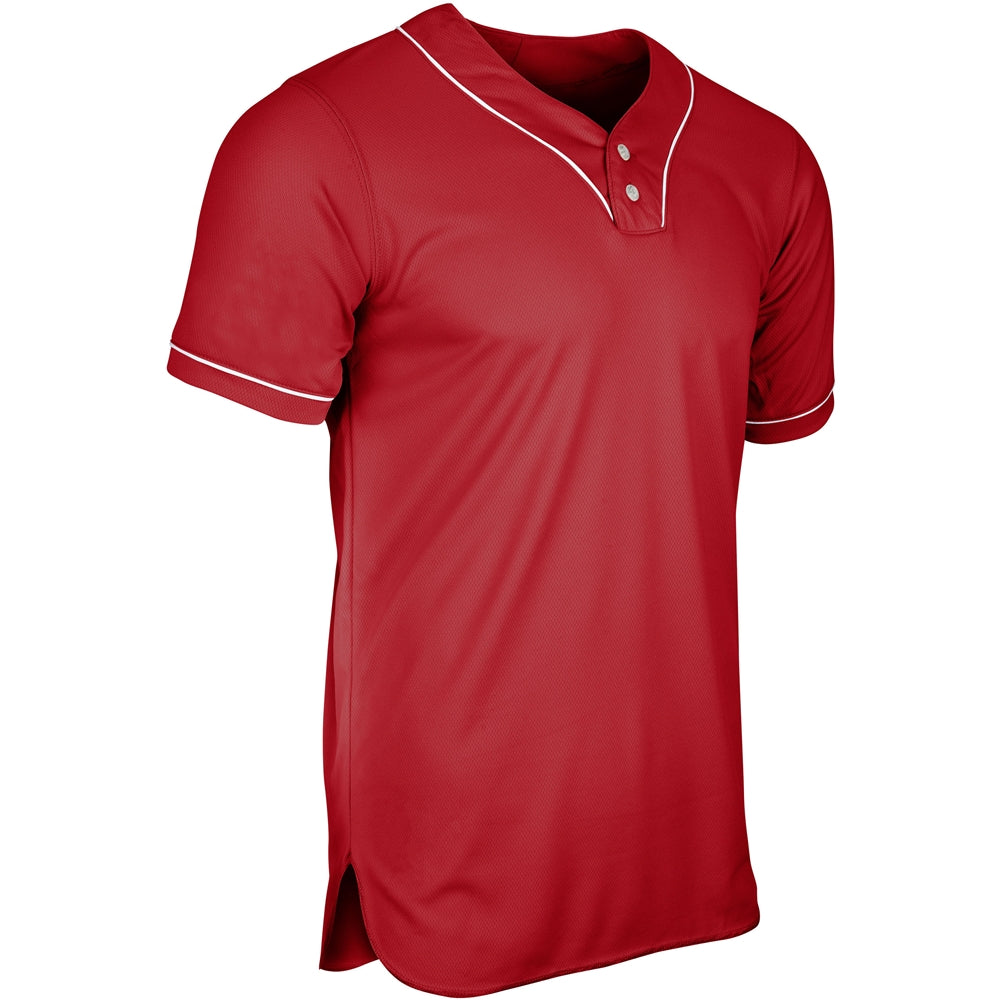 Champro Men's Heater Two Button Piped Baseball Jersey