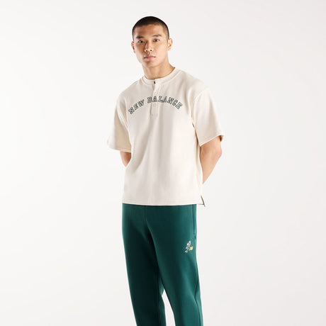 New Balance Men's Shohei French Terry Henley Neck Top-1