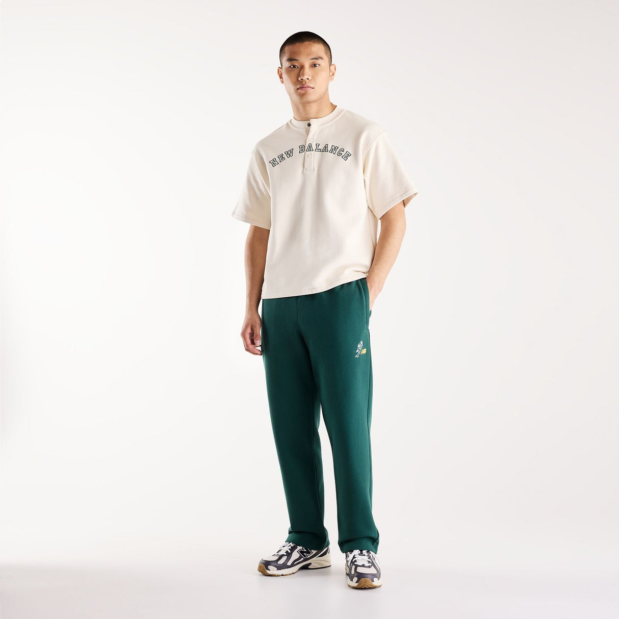 New Balance Men's Shohei French Terry Henley Neck Top-6