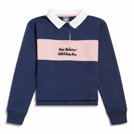 New Balance Girls' Contrast Panel Long Sleeve Rugby-1