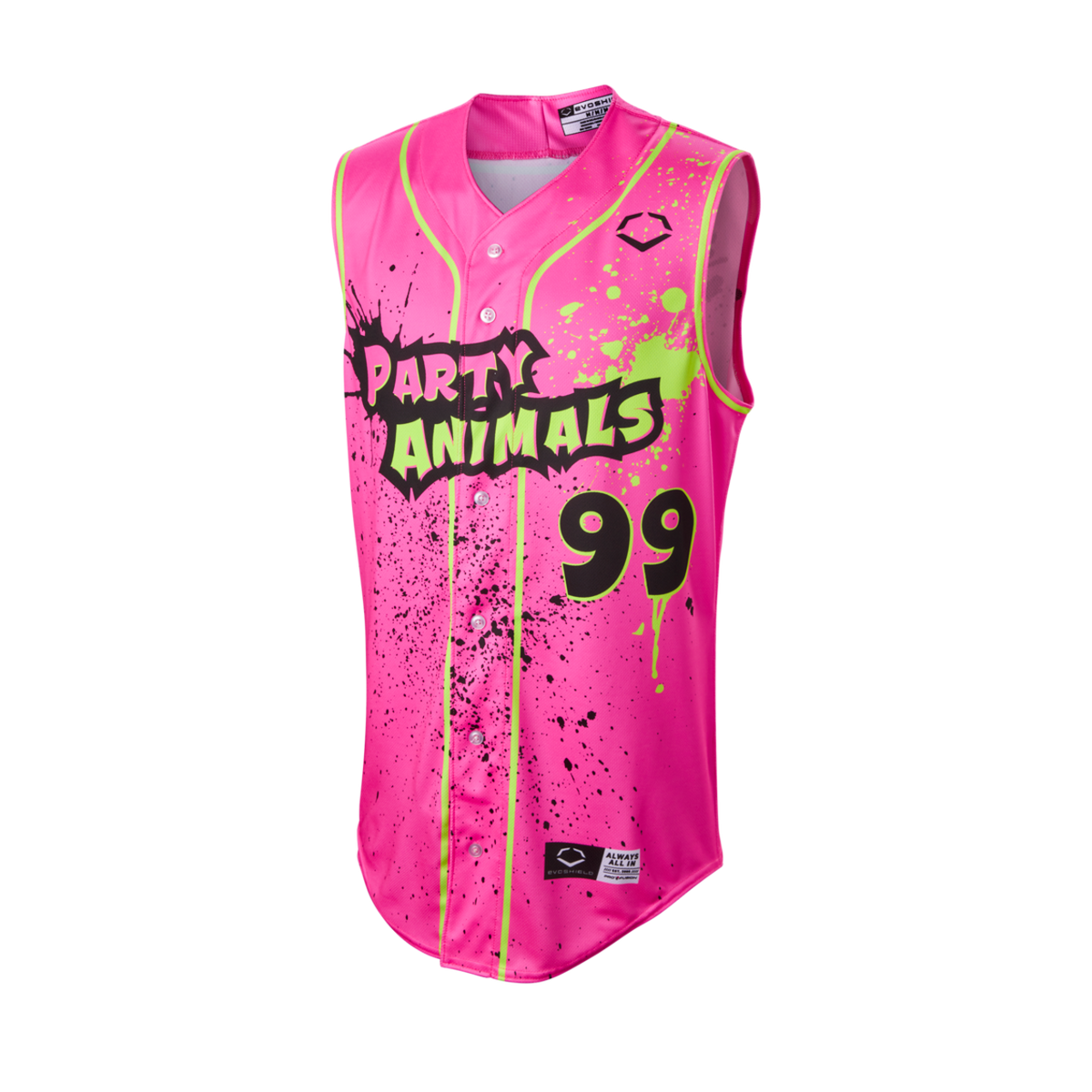 EvoShield Youth Party Animals Splatter Sleeveless Baseball Jersey-5