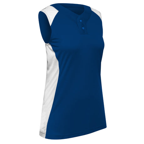 Champro Girls' Infinite 2-Button Sleeveless Softball Jersey-1