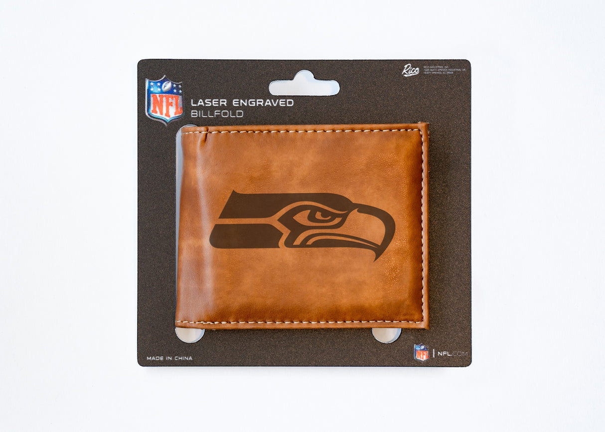 Rico Industries NFL  Seattle Seahawks  Laser Engraved Billfold Wallet-3