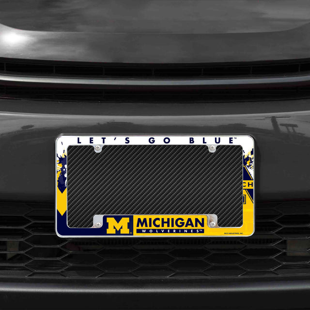Rico Industries NCAA Michigan Wolverines Primary 12" x 6" Chrome License Plate Frame-1
