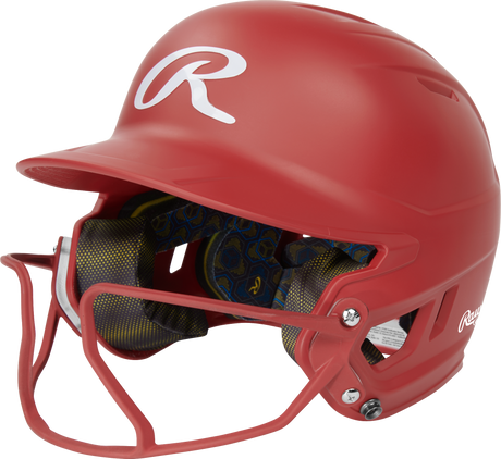 Rawlings Mach Hi-viz 1-tone Matte Fastpitch Softball Batting Helmet with Attached Face Guard-1