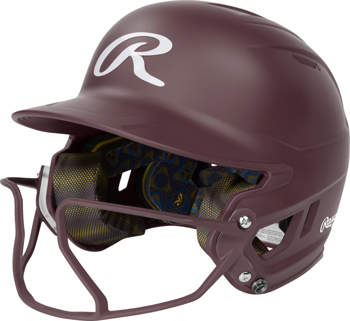Rawlings Mach Hi-viz 1-tone Matte Fastpitch Softball Batting Helmet with Attached Face Guard-1
