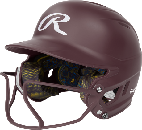 Rawlings Mach Hi-viz 1-tone Matte Fastpitch Softball Batting Helmet with Attached Face Guard-1