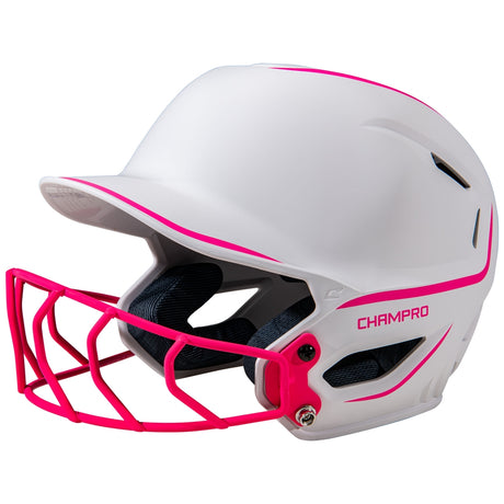 Champro HXE Two-Tone Matte Softball Helmet with Facemask-1