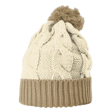 Richardson 141 Chunk Twist Knit Beanie with Cuff & Pom Hat Unisex Accessories Hats & Caps