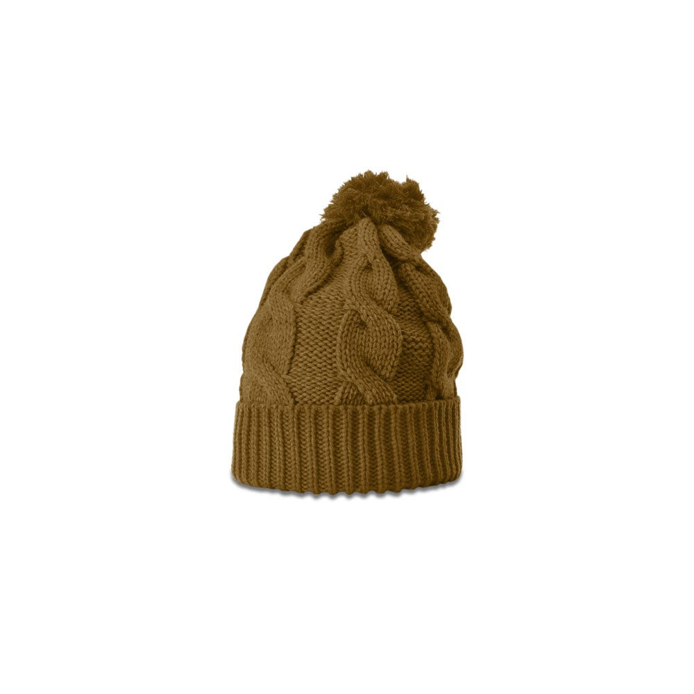 Richardson 141 Chunk Twist Knit Beanie with Cuff & Pom Hat
