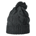 Richardson 141 Chunk Twist Knit Beanie with Cuff & Pom Hat Unisex Accessories Hats & Caps