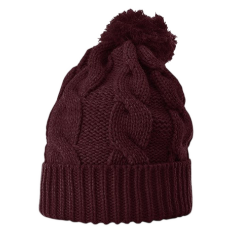 Richardson 141 Chunk Twist Knit Beanie with Cuff & Pom Hat Unisex Accessories Hats & Caps