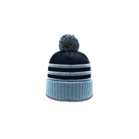 Richardson 134 Striped Beanie with Cuff & Pom Hat