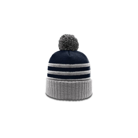 Richardson 134 Striped Beanie with Cuff & Pom Hat