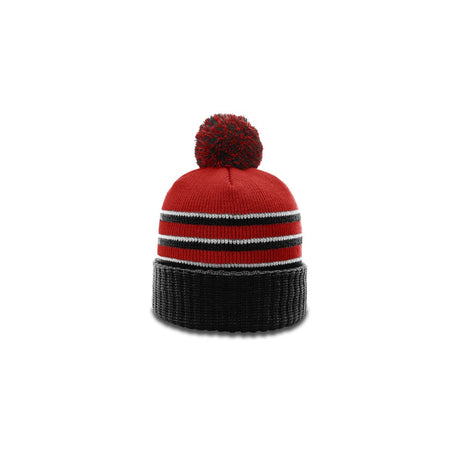 Richardson 134 Striped Beanie with Cuff & Pom Hat