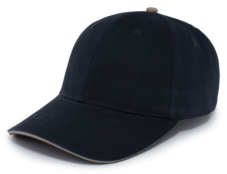 Unisex Pacific Headwear Brushed Twill Cap With Sandwich Bill