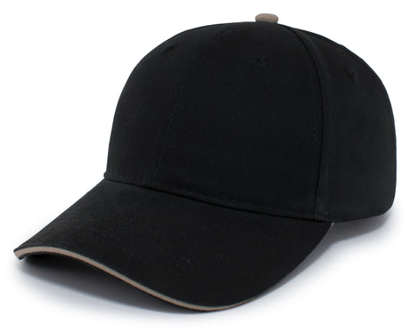 Unisex Pacific Headwear Brushed Twill Cap With Sandwich Bill