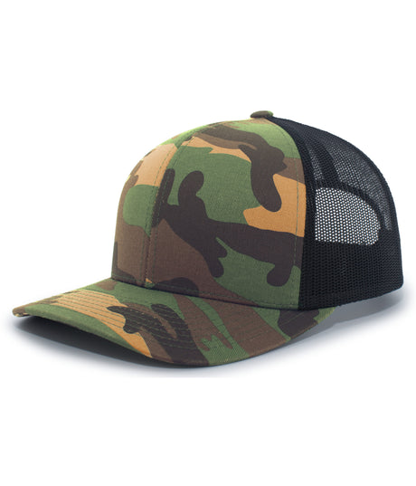 Unisex Pacific Headwear Camo Snapback Trucker Cap