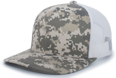 Unisex Pacific Headwear Camo Snapback Trucker Cap