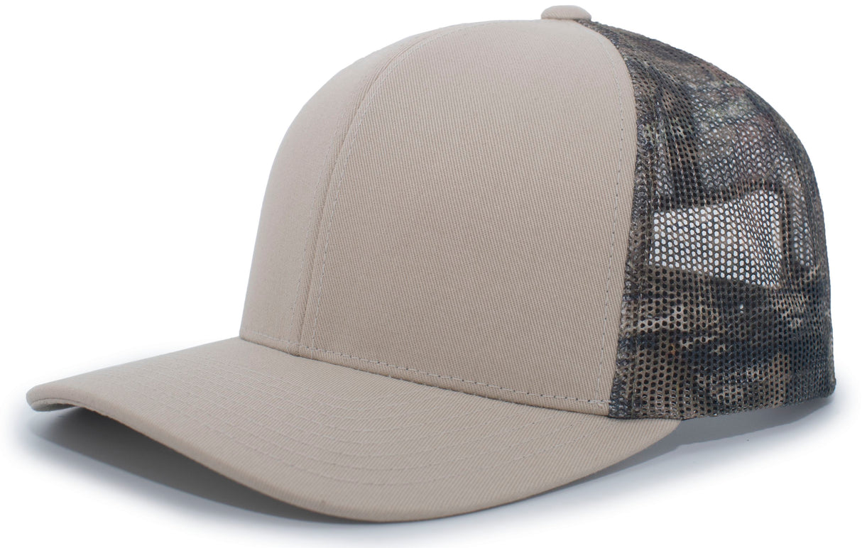 Pacific Headwear Camo Snapback Trucker Cap