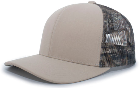 Unisex Pacific Headwear Camo Snapback Trucker Cap