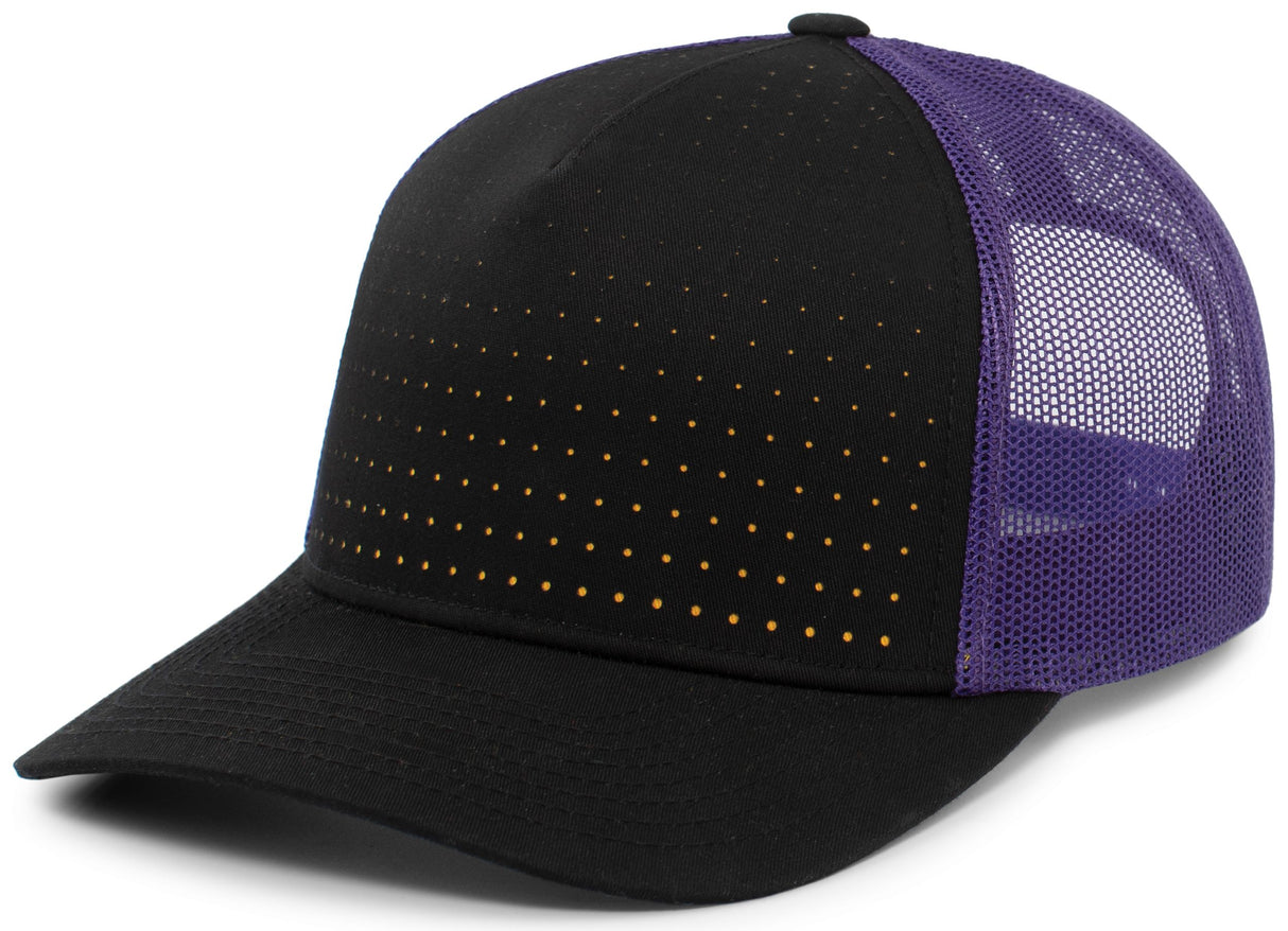 Pacific Headwear Perforated 5-panel Trucker Snapback Cap