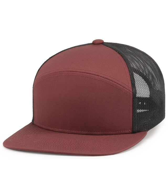 Pacific Headwear 6-panel Arch Trucker Snapback Cap