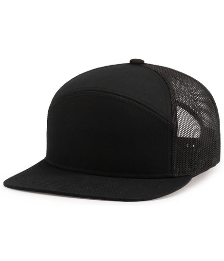 Pacific Headwear 6-panel Arch Trucker Snapback Cap