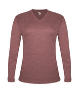Badger Sport  Women's Tri-blend ' V-neck L/s T