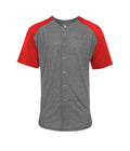 Badger Sport  Men's Tri-blend Full Button Tee