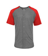 Badger Sport  Men's Tri-blend Full Button Tee