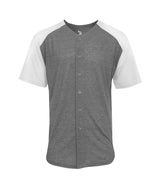 Badger Sport  Men's Tri-blend Full Button Tee